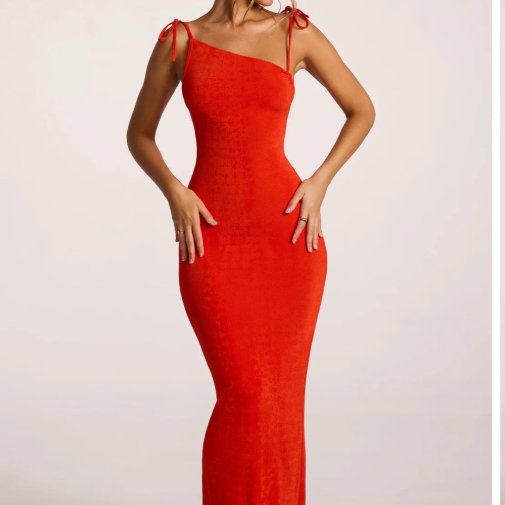 Textured open back maxi dress